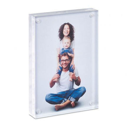 Double-sided picture frame in acrylic