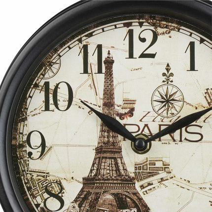 Double-sided station clock in black