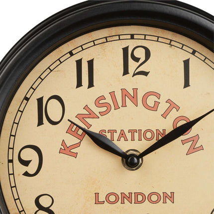 Double-sided station clock in black