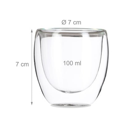Double-walled espresso glasses 6-pack