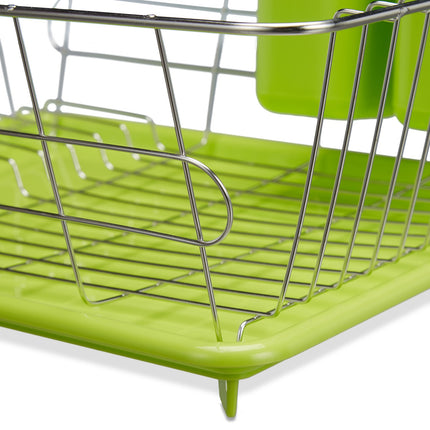 Drain basket green with plastic bowl
