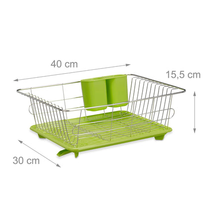 Drain basket green with plastic bowl