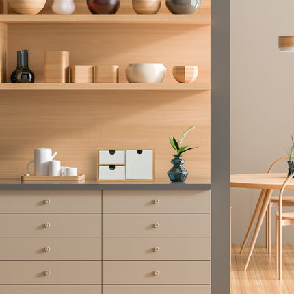 Drawer box in bamboo &amp; MDF 3 compartments