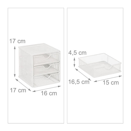 Drawer box with 3 compartments