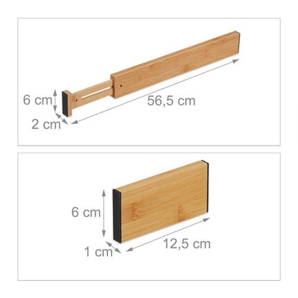 Drawer dividers in bamboo