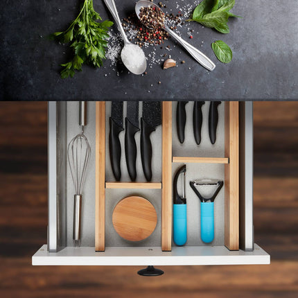 Drawer dividers in bamboo