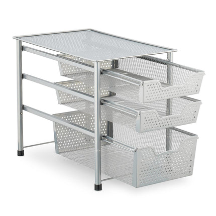 Drawer shelf with 3 pull-out baskets