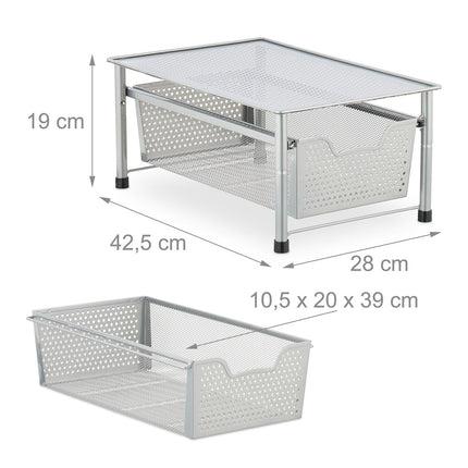 Drawer shelf with pull-out basket