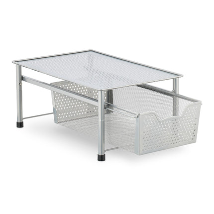 Drawer shelf with pull-out basket