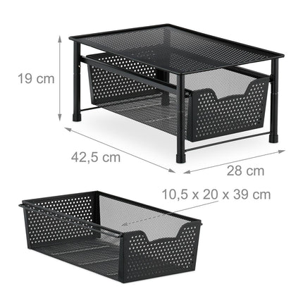 Drawer shelf with pull-out basket