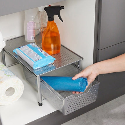 Drawer shelf with pull-out basket