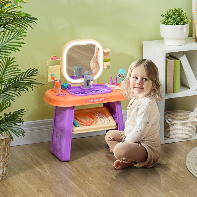 Dressing table for children with mirror, music & LED light