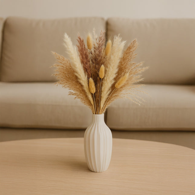 Dried Pampas Grass Set, 144 Pieces – Boho Decor