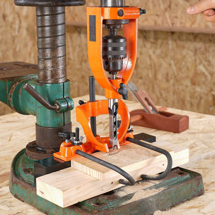 Drill Press Mortising Attachment, 4 Chisels, 5 Bushings