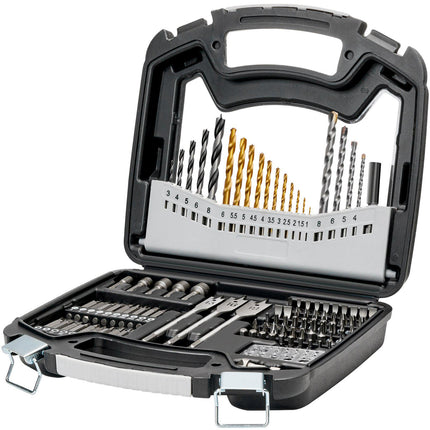 Drill and Screwdriver Bit Set, 101 Pieces, HSS and CR-V, Carrying Case