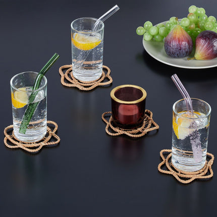 Drink Coaster Set, Palm Fibre, Heat-Resistant, 4-Pack