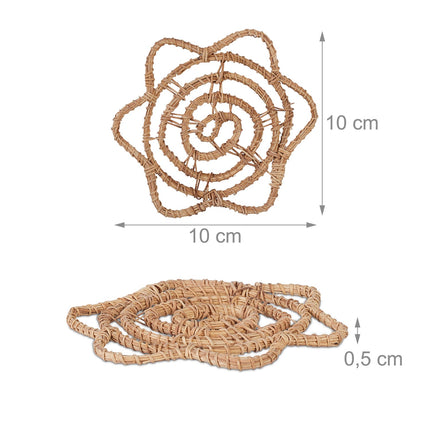 Drink Coaster Set, Palm Fibre, Heat-Resistant, 4-Pack