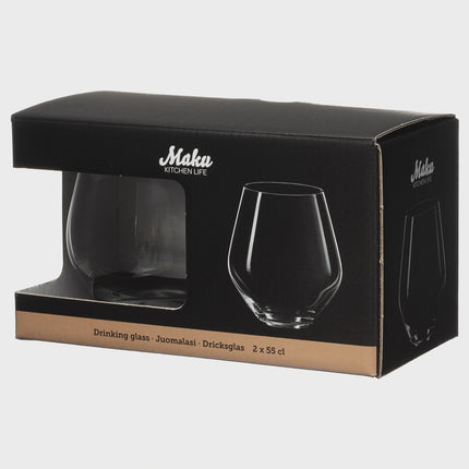 Drinking Glass Set, 55cl, Dishwasher Safe, 2-Pack