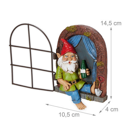 Drinking dwarf in the window