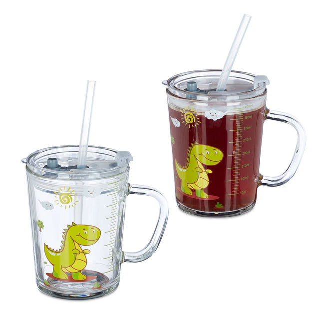 Drinkglazen Kids Dino Set van 2