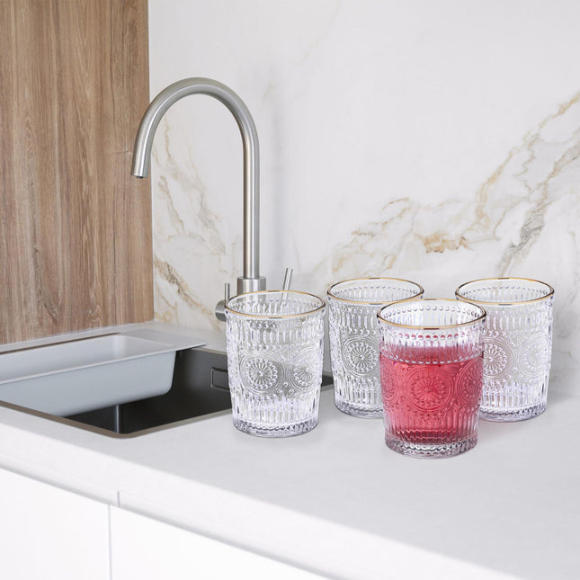 Drinkglazen vintage 30 cl set van 4