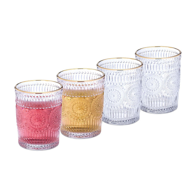 Drinkglazen vintage 30 cl set van 4
