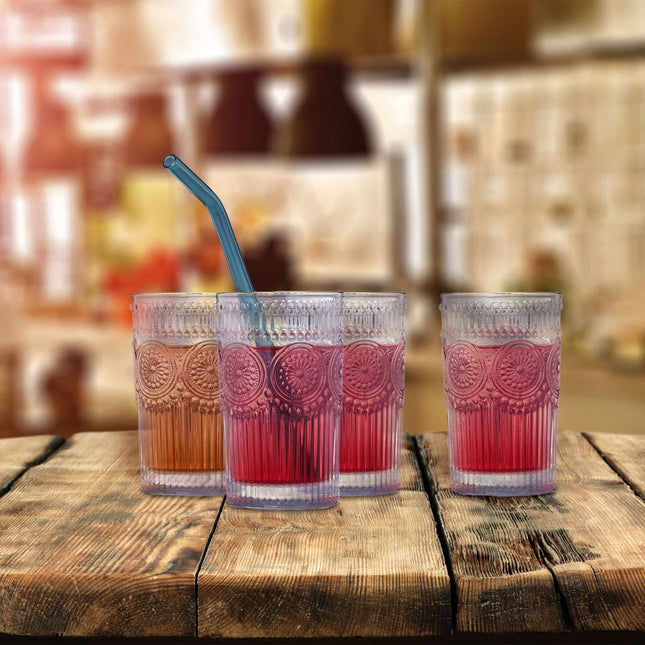 Drinkglazen vintage 40 cl set van 4
