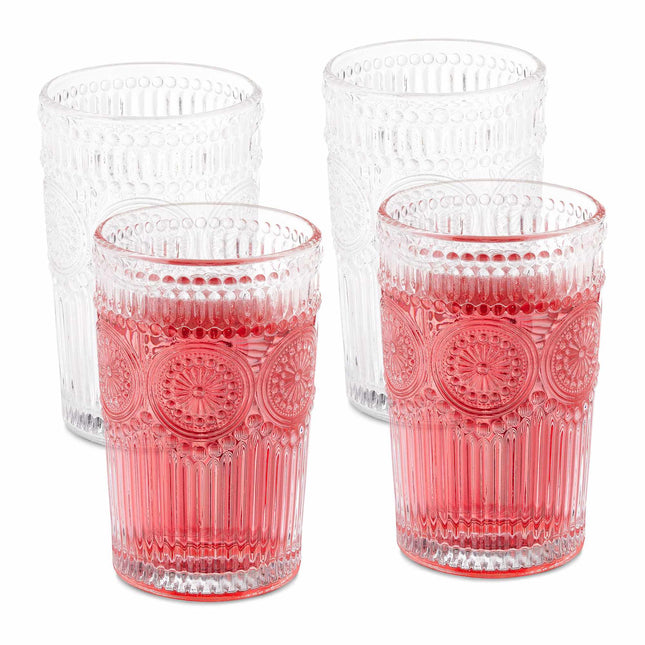 Drinkglazen vintage 40 cl set van 4