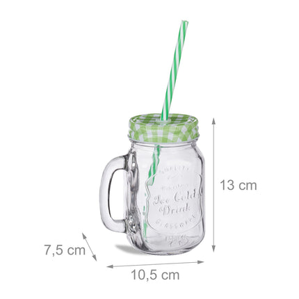 Drinking glasses with straws - set of 8