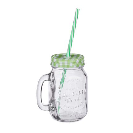 Drinking glasses with straws - set of 8