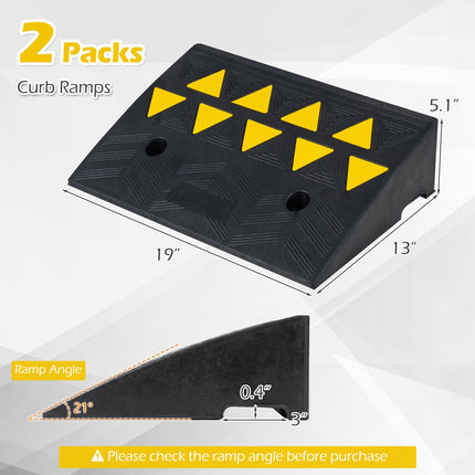 Driveway Threshold Curb Ramps, Set of 2, 5–6 in Rise