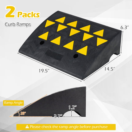 Driveway Threshold Ramps, Set of 2, 5–6 in Rise Rubber