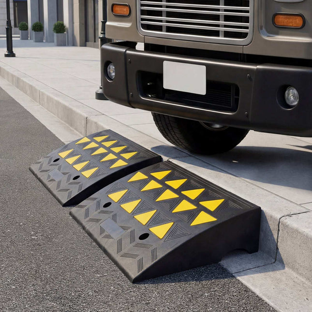 Driveway Threshold Ramps, Set of 2, 5–6 in Rise Rubber