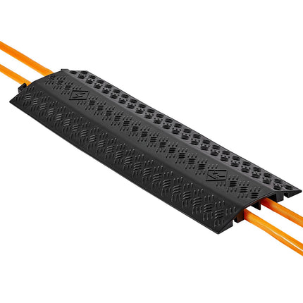 Drop-Over Dual-Channel Cable Protector Ramp, 17,500 lb