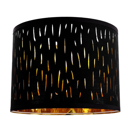 Drum Lamp Shade Set of 2, 13x13x10 In, Black Gold