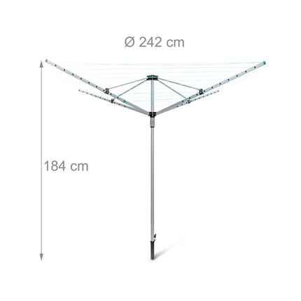 Dryer with 49m washing line & ground anchor