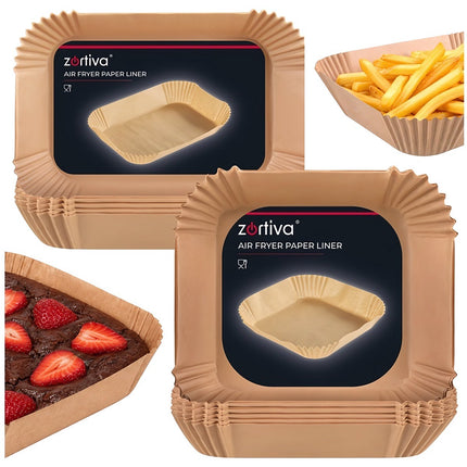 Dual Basket Air Fryer Paper Liners, 100 + 50 Pcs, 20 x 20 cm, 19.5 x 13 cm
