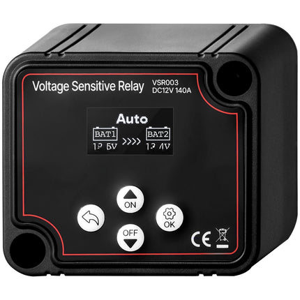 Dual Battery Isolator 12V 140A VSR Relay with LCD