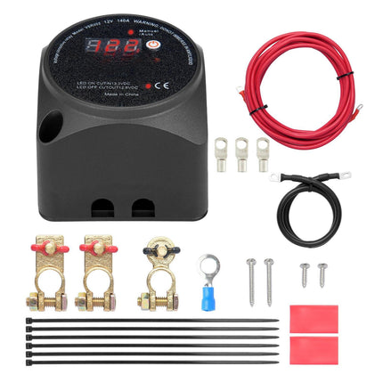 Dual Battery Isolator Kit 12V 140A, LCD VSR, Manual-Auto