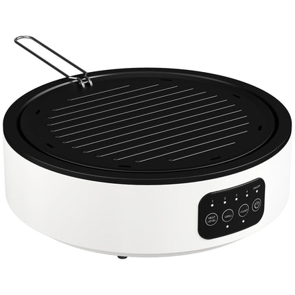Dual Ceramic Cooktop & Grill, 2000W, 4 Heat Levels, White