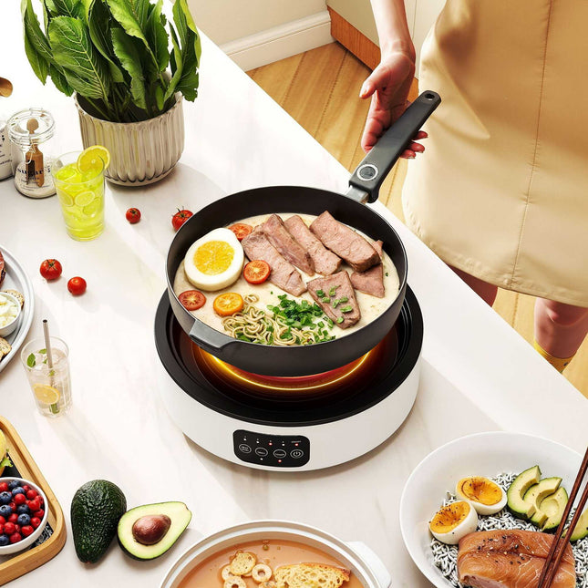 Dual Ceramic Cooktop & Grill, 2000W, 4 Heat Levels, White