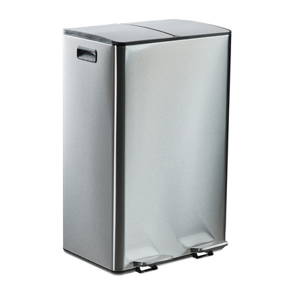 Dual Compartment 30L Kitchen Waste Bin with Foot Pedal