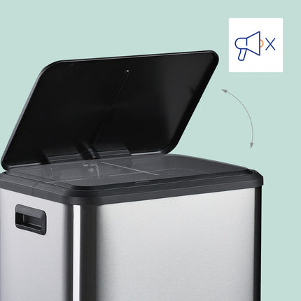 Dual Compartment Kitchen Bin, 15L Waste Separator