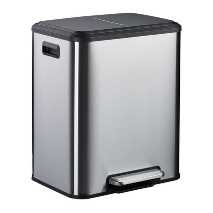 Dual Compartment Kitchen Bin, 15L Waste Separator