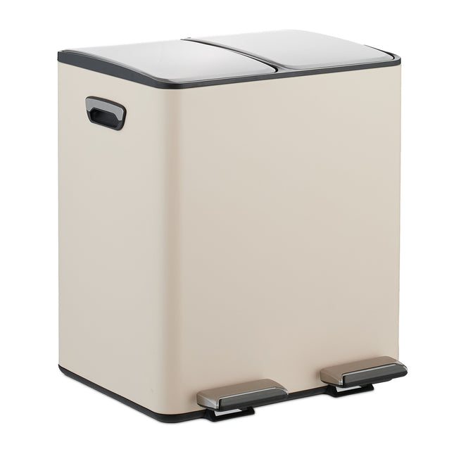 Pedaalemmer met twee compartimenten - 2x15L capaciteit