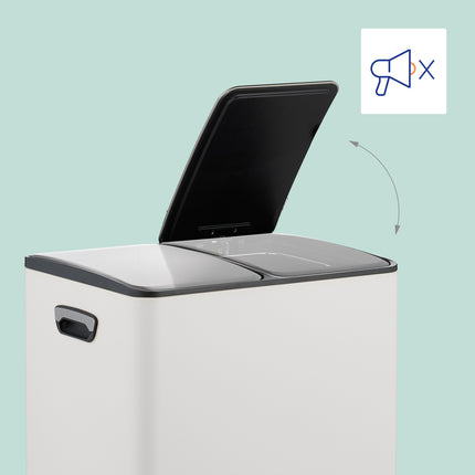 Dual Compartment Pedal Bin, 2x15L, Soft-Close