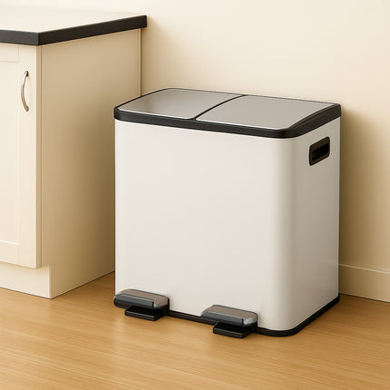 Dual Compartment Pedal Bin, 2x15L, Soft-Close