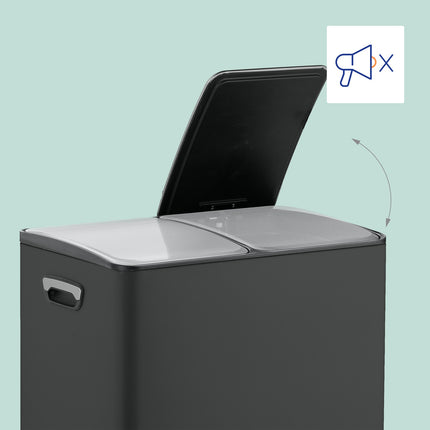 Dual Compartment Pedal Bin, 2x 30L Capacity