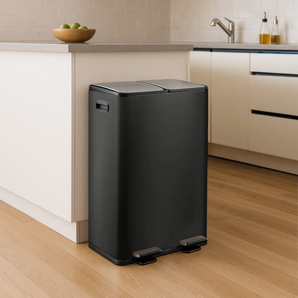 Dual Compartment Pedal Bin, 2x 30L Capacity