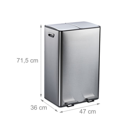 Dual Compartment Pedal Bin, 2x30L Capacity